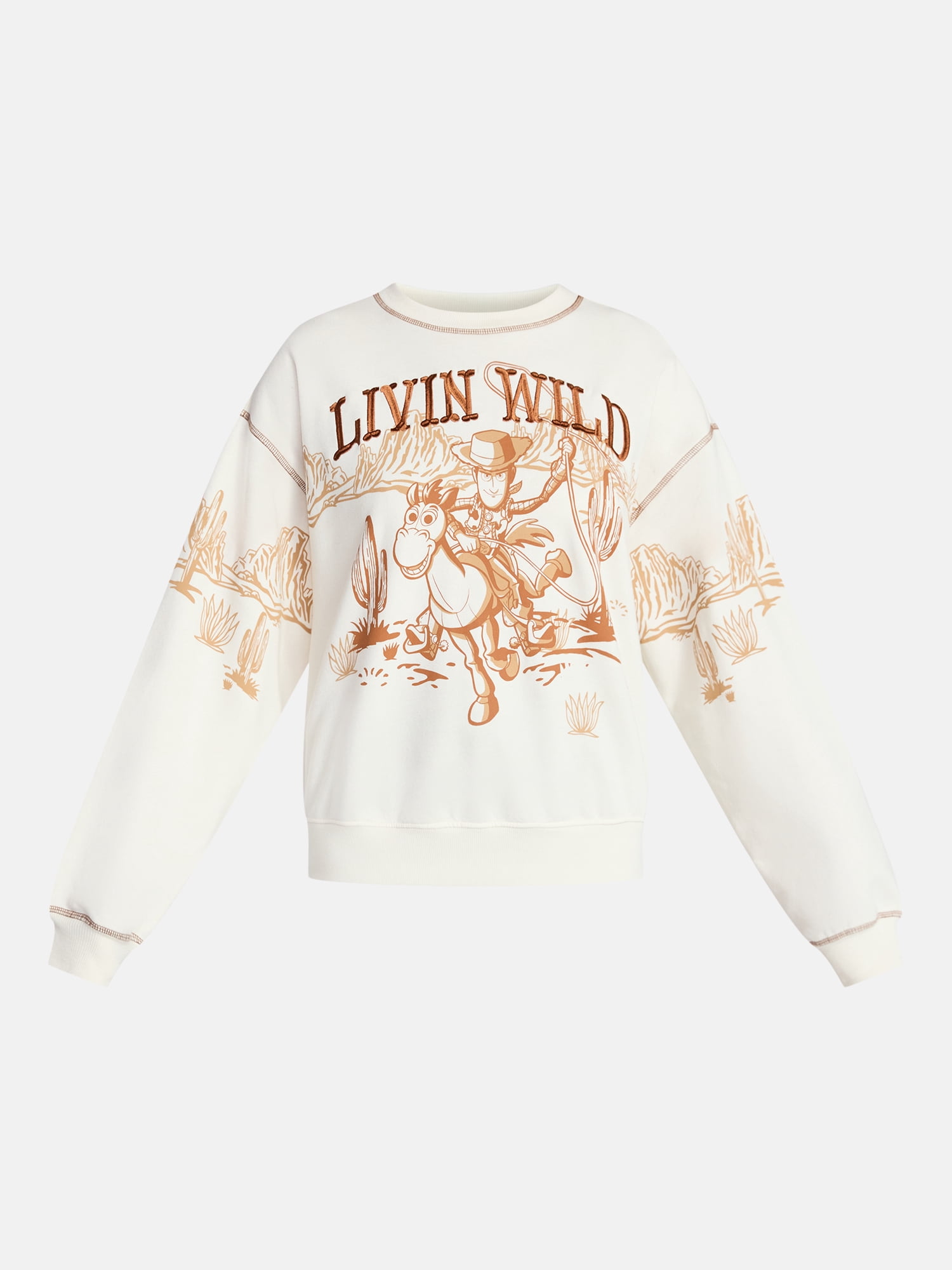 Toy Story Women's Woody and Bullseye Graphic Fleece Sweatshirt, Sizes XXS-XXL