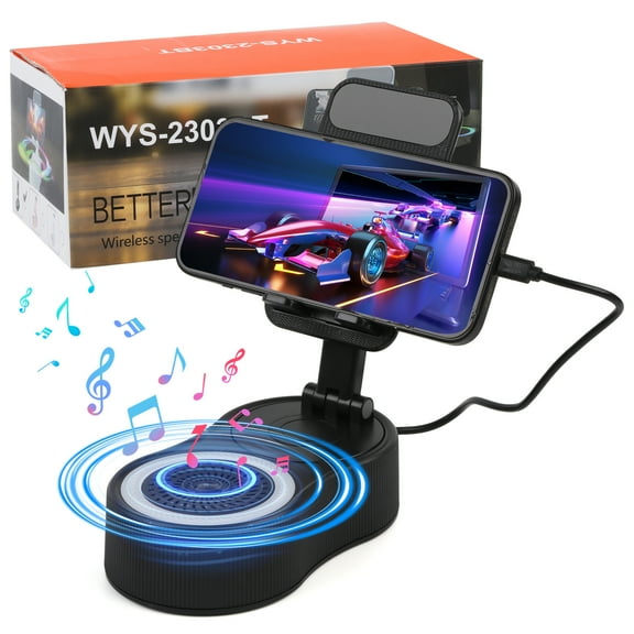 AHANSI Cell Phone Stand with Bluetooth Speaker HD Surround Sound Perfect for Home and Outdoors