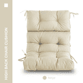 thumbnail image 2 of YOOZEKU Outdoor Indoor High Back Chair Cushions Set of 4,Waterproof All-Weather Patio Adirondack Rocking Seat Back Chair Cushions for Outdoor Furniture with Ties,45x22 Inch, Beige, 2 of 6