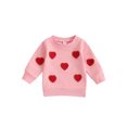 thumbnail image 2 of Elippeo Baby Girl Valentines Sweatshirt Heart Embroidery Long Sleeve Pullovers Autumn Tops for Toddler Cute Clothes Outfit 6 12 18 24 Months 3 Years, 2 of 9