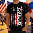 thumbnail image 2 of WAYUTE Men 250th Anniversary USA Shirt National Flag Patriotic Short Sleeve Crew Neck Tee Casual Holiday Independence Day T Shirt, 2 of 4