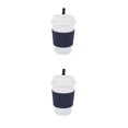 thumbnail image 2 of Inteprter Taza de café de trigo, taza de té de estilo Simple, tazas para el hogar montadas en vehículos, barra de sellado, vasos de moda para Negro 2piezas, 2 of 6