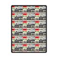 thumbnail image 1 of RYLABLUE Red Black Tapes Train Fleece Blanket Throws 58x80 inches, 1 of 3