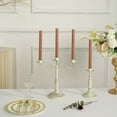 thumbnail image 6 of Efavormart 5 Pack | 9" Beige Premium Unscented Ribbed Wick Taper Candles, Tall Ribbon Wax Dinner Candles, 6 of 11
