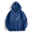 thumbnail image 2 of Bmisegm Sweat à Capuche pour Femmes, Col Rond, Manches Longues, Décontracté, Marine S, 2 of 4