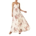 thumbnail image 5 of hirigin Womens Slip Long Dress Large Swing Slit Flower Print Tie-up Casual Suspender Dress, 5 of 7