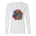 thumbnail image 3 of Colorful Neon Gorilla | Dean Russo Art Animal Lover Womens Long Sleeve T-Shirt, White, XX-Large, 3 of 6