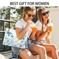 thumbnail image 5 of Large Capacity Tote Bag,White Flower Butterfly Pattern Handbag Fashion Luxury Tote Bag,15.7"x13"x 5.1" Inches,Laptop Compatible, 5 of 6