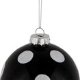 thumbnail image 3 of Northlight Polka Dot Christmas Glass Ball Ornaments - 4" - Black and White - Set of 2, 3 of 5