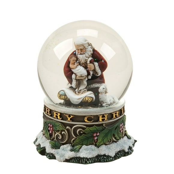 Joseph's Studio by Roman, Christmas Santa Collection, 5.5" H MUS Kneeling Santa 100MM, Home Décor, Devout Gift, Prayerful Inspiration (5x4x5)