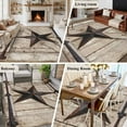 thumbnail image 5 of 5'x7' Area Rugs for Living Room Bedroom, Texas Star Vintage Washable Rug Carpet Runner Indoor Outdoor, Brown Khaki Wooden Retro Art Non Slip Floor Mats Area Rug for Kitchen, Nursery, 5 of 8