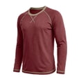 thumbnail image 5 of Cmfcve Men's Crew Neck Raglan Long Sleeve Tops Casual Loose Fit Athletic T-Shirt Fall Workout Running Pullover Shirts, 5 of 7