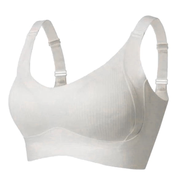 Dwellite Bras for Women No Underwire Plus Size Wireless Seamless Bras Push Up Full Coverage Tshirt Bras 2026 White 40