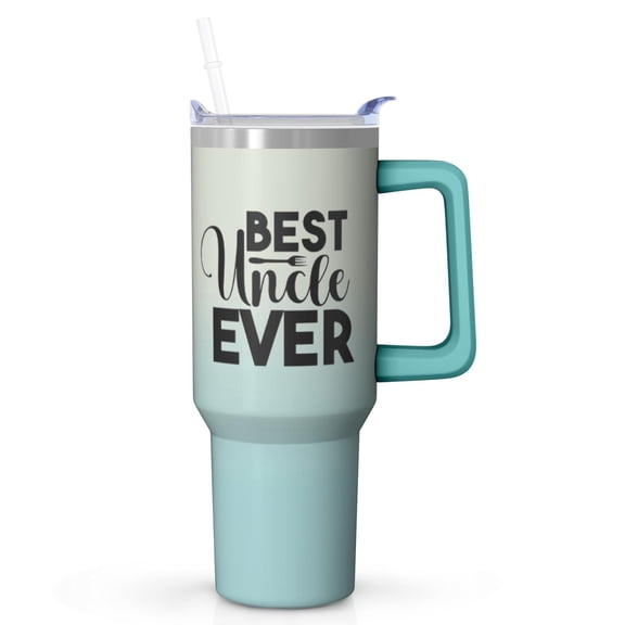 Beloved Uncle Gift Idea - 40 Oz Tumbler Cup with Lid and Straw, Insulated, Niece Nephew Present for Birthday Father's Day Gift for Uncle