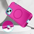thumbnail image 5 of I-HONVA For iPhone 14/15 Plus Case Compatible with MagSafe,3-Layer Military Grade Drop Protection Anti-Slip Bumper Rugged Shockproof Dustproof Protection 6.7 inch Phone Case,Rose Turquoise, 5 of 7