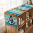thumbnail image 6 of Table Runners 90 Inches Long Dress Scarves, Nautical Anchor Farmhouse Coffee/Dining/Kitchen Table Runner for Living Room, Retro Blue Brown Wooden Boards Farmhouse 13x90 Inch, 6 of 9