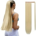 thumbnail image 1 of LAICAIW Extension Longue Queue de Cheval Droite 26 Pouces Enrouler Extensions de Cheveux Synthétiques à Clip pour Femmes, Blond Délavé, 1 of 7