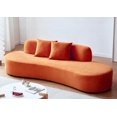 thumbnail image 3 of 90" Curved Velvet Sofa with Half Moon Design - Luxurious & Spacious, 3 of 10