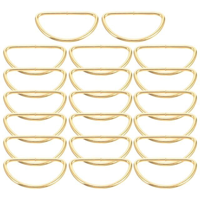 SHISUYAN 20PCS Metal Shoulder Strap D Ring Multipurpose Bag Webbing Ring Accessories for Luggage Clothes Backpack Belt (Golden)
