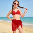 thumbnail image 2 of Hessimy Girls Swimsuit Two Pieces Bikini Set Ruffle Bathing Suits Flounced Tankini Swimwear,Ruffle Trim（Red,9-10 Years), 2 of 7