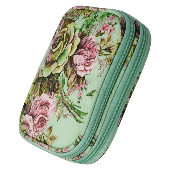 LAMIRO Crochet Hook Case Portable Double Layers Sewing Circular Knitting Storage Bag Organizer