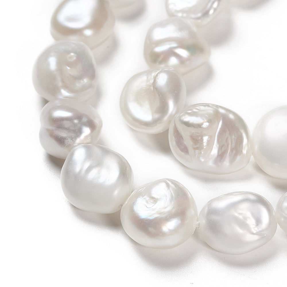Natural Baroque Pearl Keshi Pearl Beads Strands Cultured Freshwater Pearl White 11~19x9~14x5~8mm Hole: 0.2mm 35pcs/strand 15.5 inch