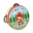 thumbnail image 3 of Pandereta de mano de madera de , instrumentos de percusión, tambor de mano, juguete educativo para juegos, juguetes, karaoke, niños pequeños 10 centímetros, 3 of 8