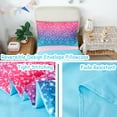 thumbnail image 2 of PERFEMET 4 Piece Plush Soft Toddler Bedding Set for Girls,Colorful Tie-Dye Gradient Star Reversible Design Comforter,Tuequoise Blue, 2 of 7