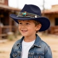 thumbnail image 2 of Leey-World Kids Western Cowboy Hat for Kids Toddler Girls Boys Felt Cowgirl Cowboy Hat with Belt Buckle Size,3-8 Years, 2 of 4