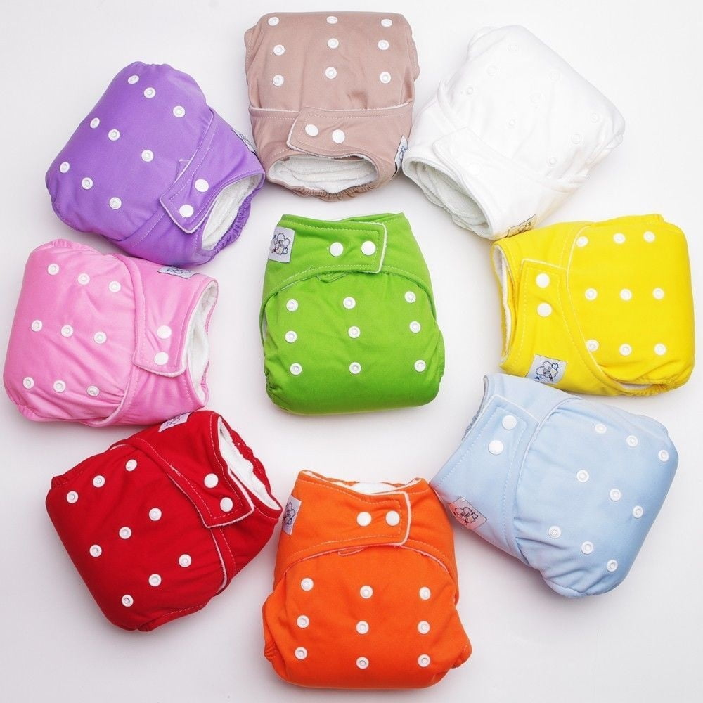 6 PCS Adjustable Reusable Baby Washable Snap Cloth Diaper Nappies Soft 
