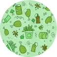 thumbnail image 1 of Ahgly Company Indoor Round Patterned Mint Green Area Rugs, 5' Round, 1 of 6