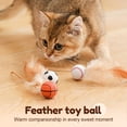 thumbnail image 2 of HeaCare Cat Buncing Ball, 2025 Cat Toy Balls with Feather, Interactive Cat Toy, High Elasticity Feather Toy for Cats, Bouncy Ball for Cats, Wobble Ball, Kitten Hunting Toy, 2 of 8