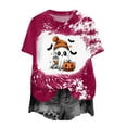 thumbnail image 5 of Halloween Costumes for Women Funny Ghost Pumpkin Printed Cute T Shirts Orange Graphic Tops Round Neck Tee Fashion Gift Halloween Tops for Women, 5 of 5