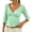 Mint Green, variant on Women's 3/4 Sleeve Deep V Wrap Neck Ruched Crop Top, Open Back Y2K Slim Fit Tee with Vintage Minimalist Style, for Summer Going Out or Trendy Streetwear Bronze XS