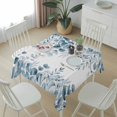 thumbnail image 6 of Teal Blue Eucalyptus Table Cloth Waterproof Tablecloths, Spring Summer Farmhouse Leaves Watercolor Tablecloth Dining Table Cover for Kitchen Party Tabletop Outdoor, Square Tablecloth 54x54 Inch, 6 of 9