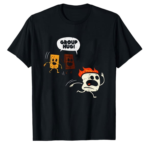 AALJY Camping Group Hug Smores Funny Marshmallow Men Women Kids T-Shirt