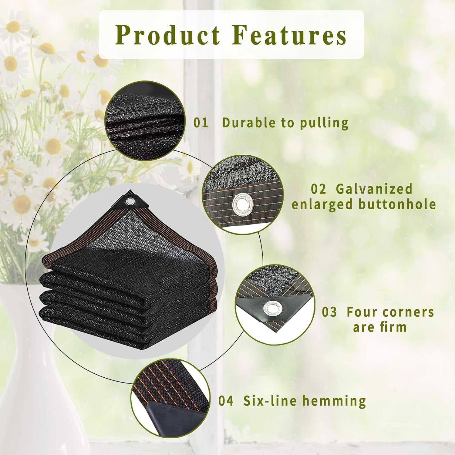 Shade Cloth,10ftx20ft Garden Shade Mesh Netting with Grommets, Sun Shades Outdoor Patio, Sun Shade Net for Patio Plants Greenhouse Chicken Coop Black Shading Rate 70% -90%,Black