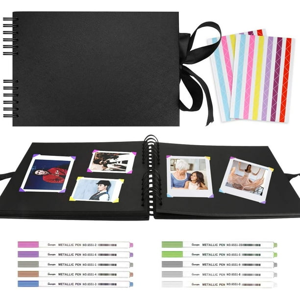 Photo Albums 80 Black Pages Memory Books A4 Craft Paper DIY Scrapbooking  Picture Wedding Birthday Childrens Gift