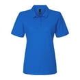 thumbnail image 2 of Gildan Softstyle Women's Pique Short Sleeve Polo Shirt GR648 in Royal, S, 2 of 5