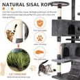 thumbnail image 4 of Cat Tree Scratching Toy Activity Centre Cat Tower Cat Condo Multi-Level Furniture Scratching Posts for Indoor Cats (Light Gray, 54 inch), 4 of 14