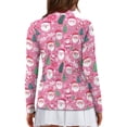 thumbnail image 2 of Yuyamidu Santa Claus Golf Shirts for Women HO-HO-HO Golf Top Lightweight Tennis Shirt Pink Christmas Long Sleeve Athletic Outfits Size 2XL, 2 of 8