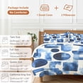 thumbnail image 6 of 3 Piece Blue Geometric Duvet Cover Set Full Size,Microfiber Comforter/Quilt Cover with Corner Ties and 2 Pillowcases,Modern Abstract Vintage Art Aesthetic All Season Soft Bedding with Zipper Closure, 6 of 8