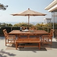 thumbnail image 4 of LuxenHome Carmel Solid Wood Outdoor Dining Bench, 4 of 10