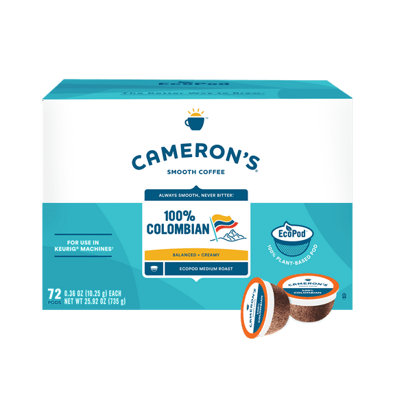 Cameron's Coffee 100% Colombian Coffee Light Roast EcoPods - 72 ct