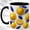 Black, variant on Fresh Lemon Coffee Mug, Blue Leaf Mug, Ceramic 11 oz