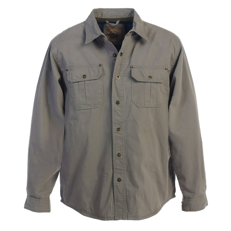 Gioberti Men's 100% Cotton Brushed and Soft Twill Shirt Jacket with Flannel  Lining - Walmart.com