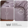 thumbnail image 3 of MooMee 100% Washed Cotton Sheet Set Queen Linen Like Textured Breathable Durable Soft Comfy 4pcs (Light Purple), 3 of 6