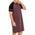 thumbnail image 5 of Youloveit Men Long Nightshirt Short Sleeve Nightwear Shirt Soft Cotton Sleep Nightshirt Comfy Kaftan Sleepshirt Sleepwear, 5 of 8