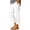 White, variant on Pants for Women Blue Cotton And Linen Casual Loose Solid Elastic Waist Pocket Straight Leg Pants Pants XXXL