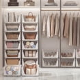 thumbnail image 2 of 5 Packs Stackable Closet Organizer Bins, 13×17 inch Foldable Plastic Storage Baskets, Waterproof Storage Containers for Drawer, Wardrobe, Bathroom, Living Room & Office, Space Saving Design, 2 of 9